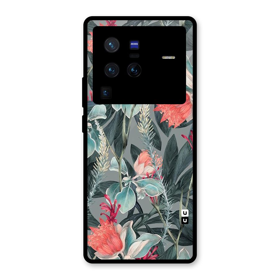 Colored Petals Glass Back Case for Vivo X80 Pro