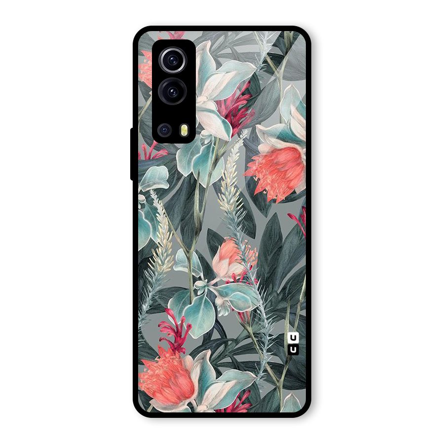 Colored Petals Glass Back Case for Vivo iQOO Z3