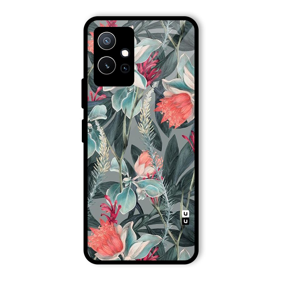 Colored Petals Glass Back Case for Vivo iQOO Z6