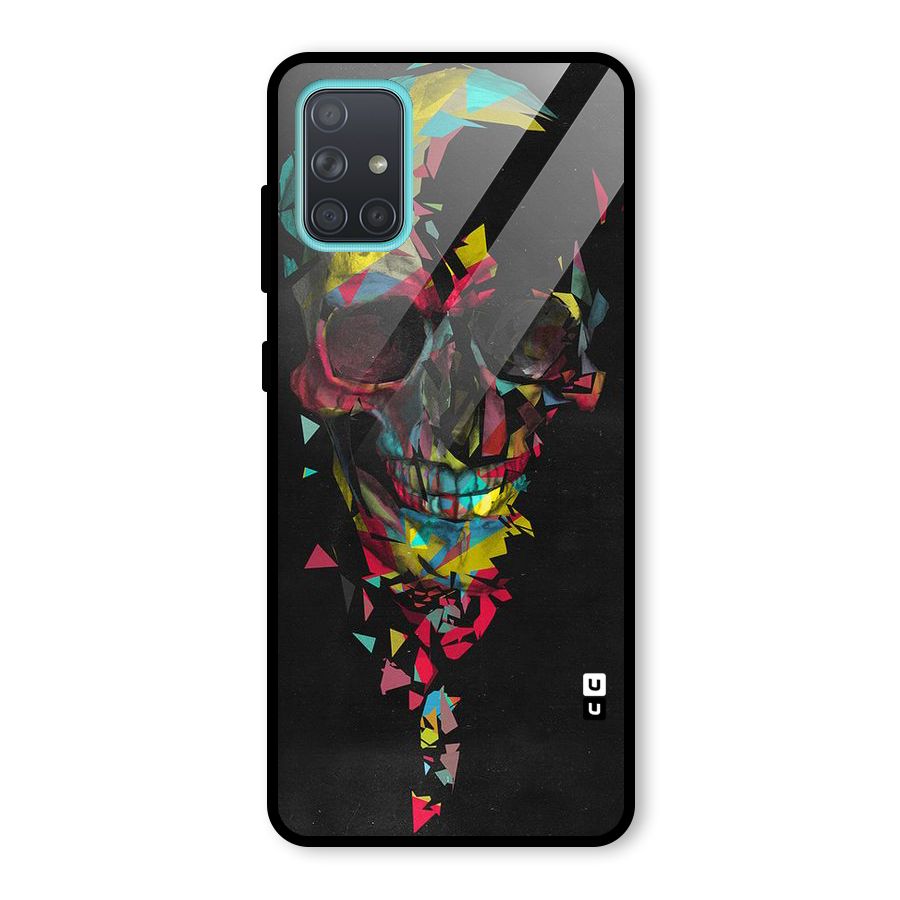 Colored Skull Shred Glass Back Case for Galaxy A71