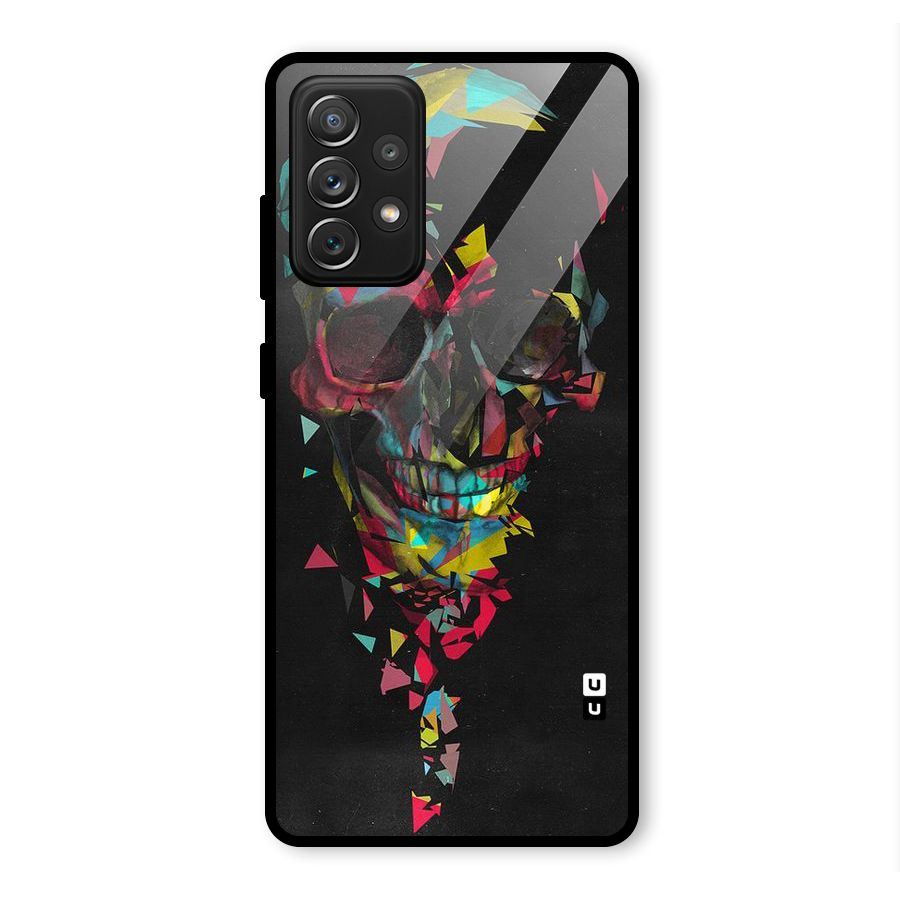 Colored Skull Shred Glass Back Case for Galaxy A72