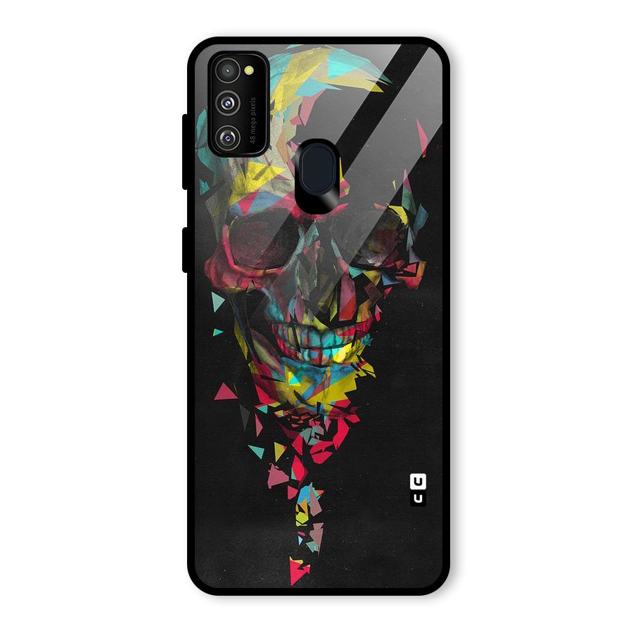 Colored Skull Shred Glass Back Case for Galaxy M21