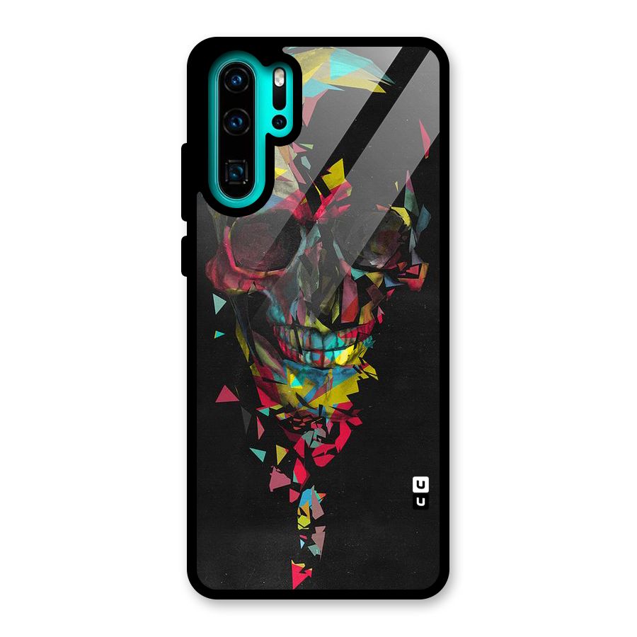 Colored Skull Shred Glass Back Case for Huawei P30 Pro