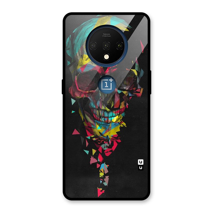 Colored Skull Shred Glass Back Case for OnePlus 7T