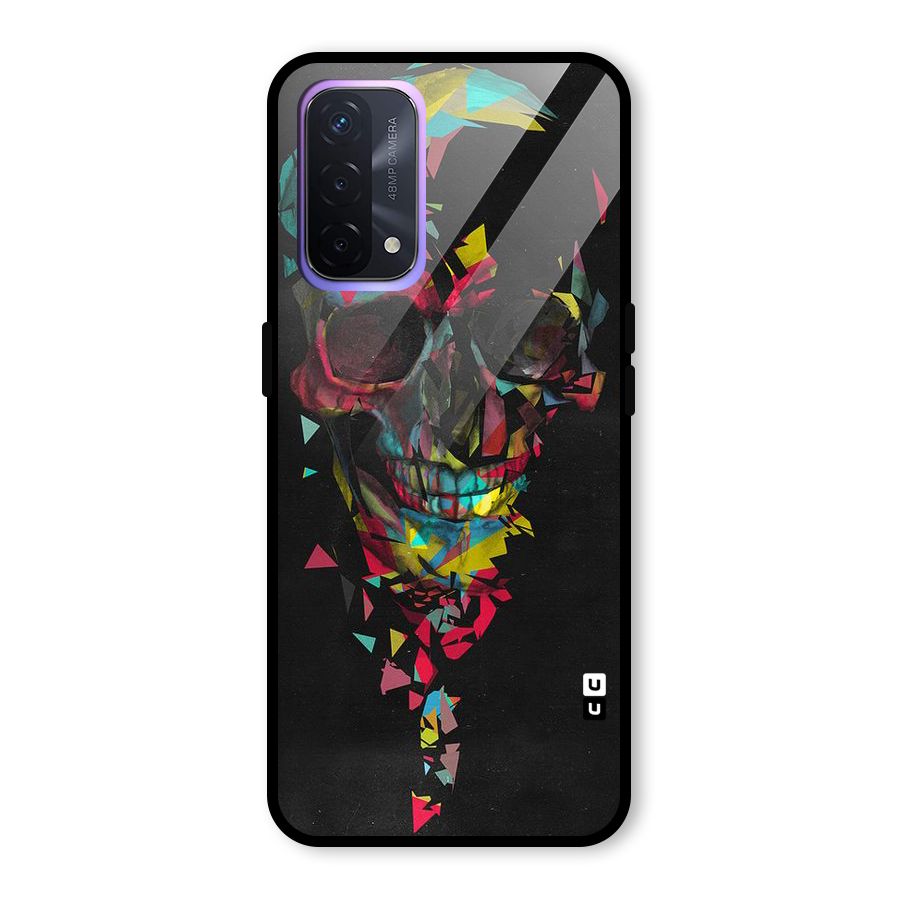 Colored Skull Shred Glass Back Case for Oppo A74 5G