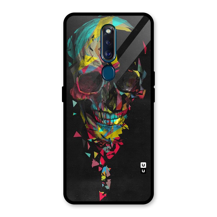 Colored Skull Shred Glass Back Case for Oppo F11 Pro