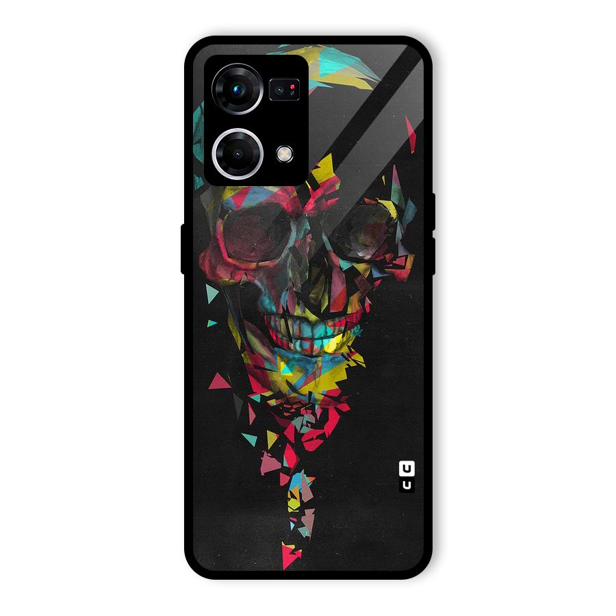 Colored Skull Shred Glass Back Case for Oppo F21 Pro 5G