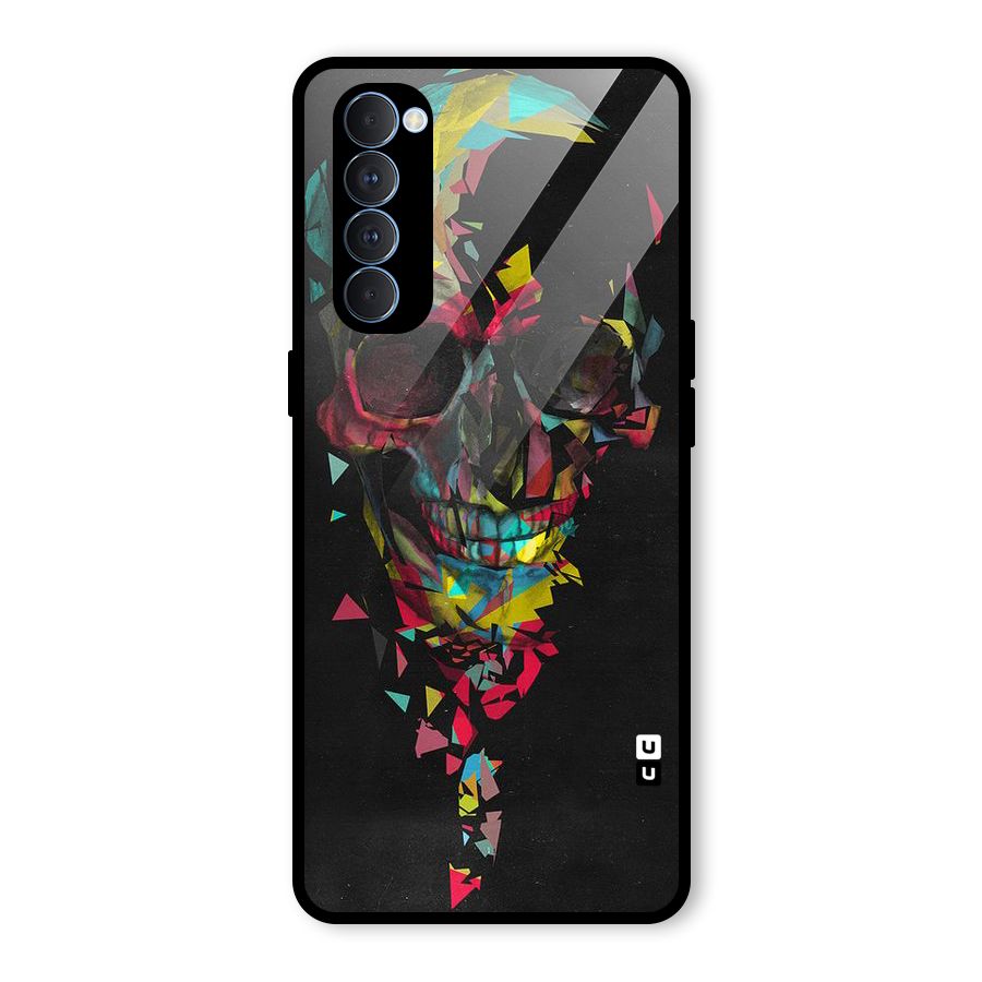 Colored Skull Shred Glass Back Case for Oppo Reno4 Pro