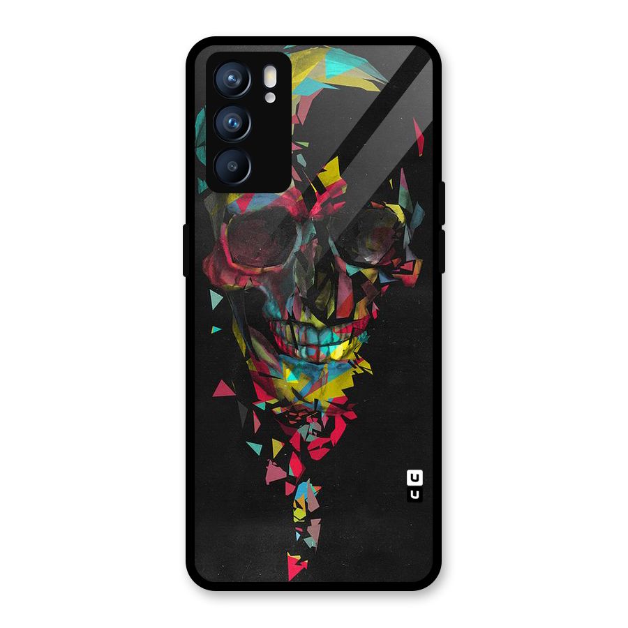 Colored Skull Shred Glass Back Case for Oppo Reno6 5G