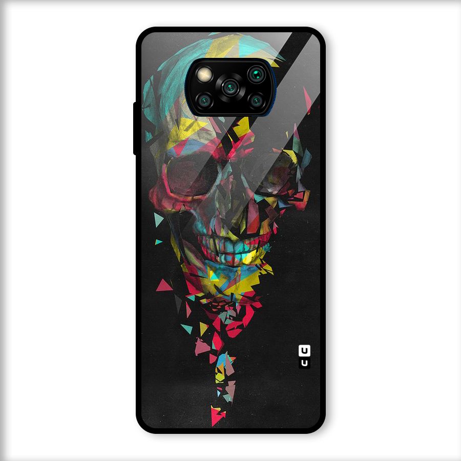 Colored Skull Shred Glass Back Case for Poco X3