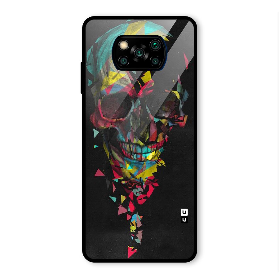 Colored Skull Shred Glass Back Case for Poco X3 Pro