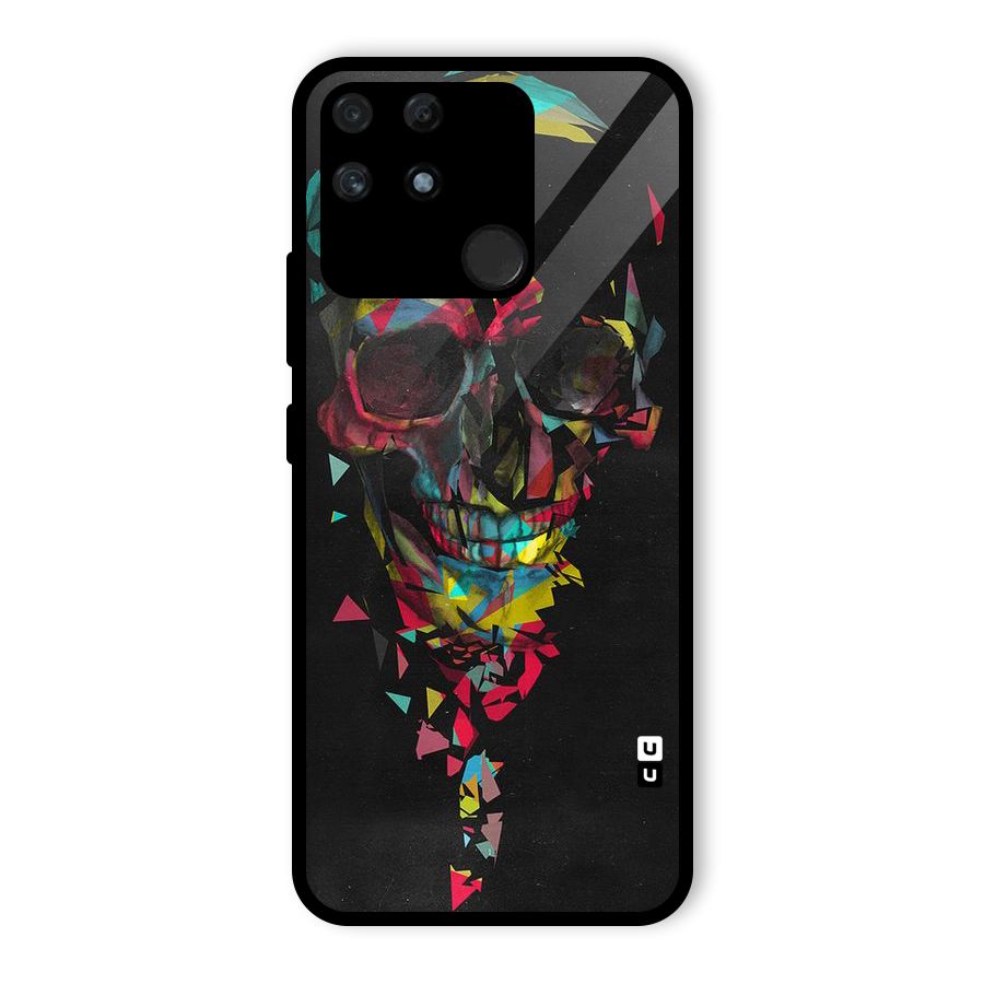 Colored Skull Shred Glass Back Case for Realme Narzo 50A