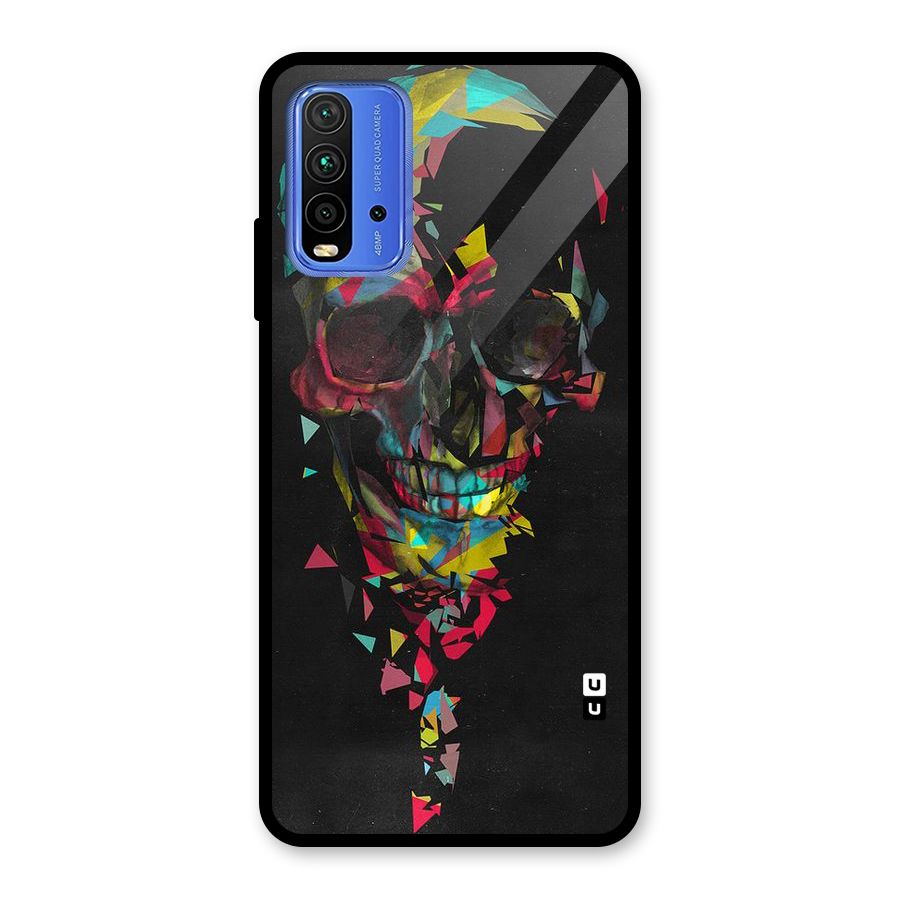 Colored Skull Shred Glass Back Case for Redmi 9 Power