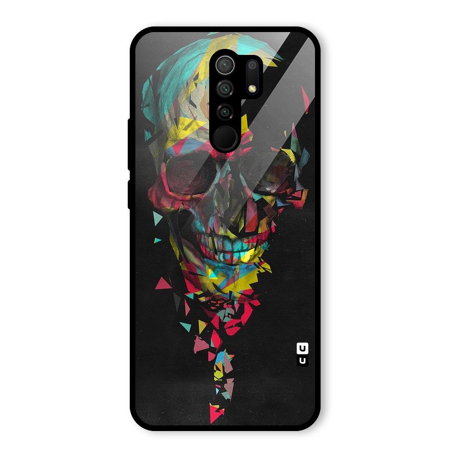Colored Skull Shred Glass Back Case for Redmi 9 Prime
