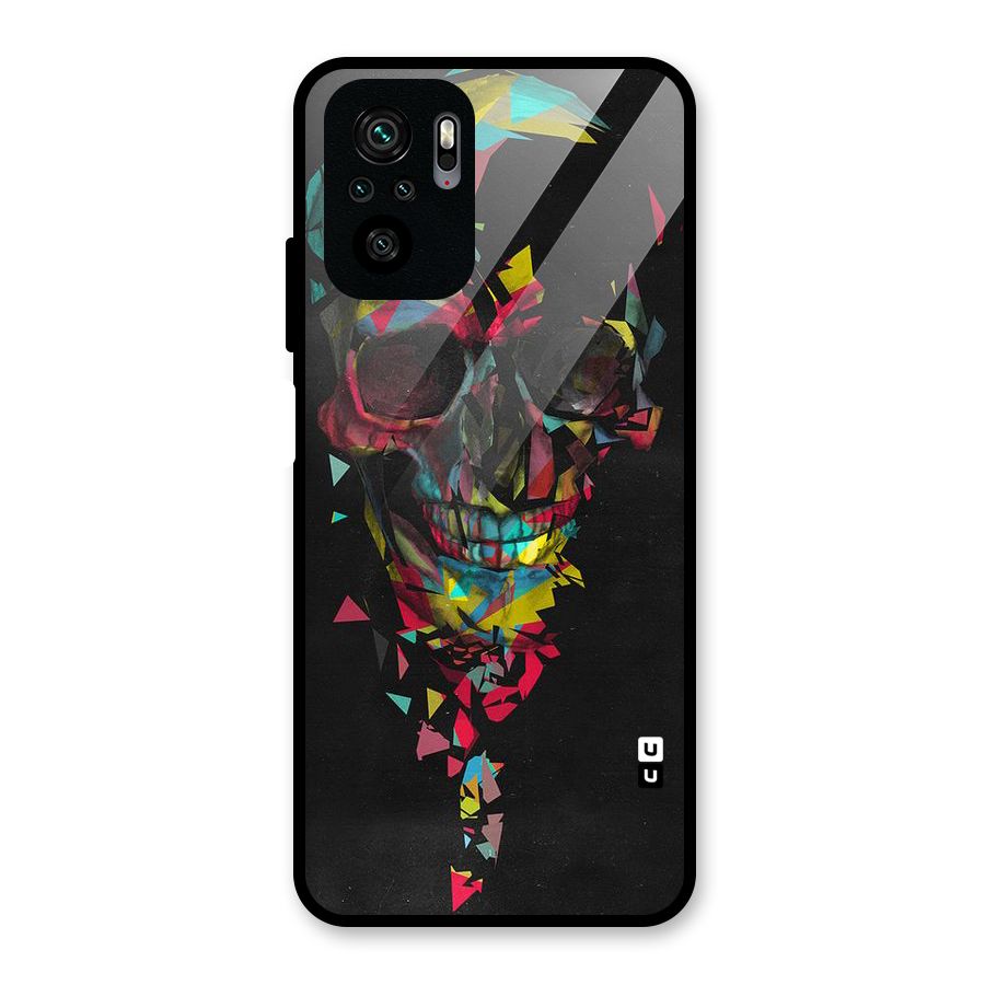 Colored Skull Shred Glass Back Case for Redmi Note 10S