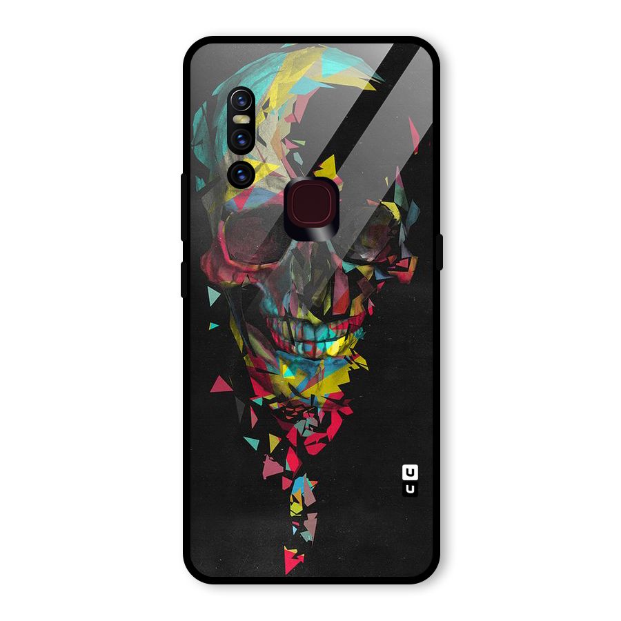 Colored Skull Shred Glass Back Case for Vivo V15