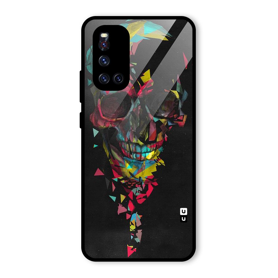 Colored Skull Shred Glass Back Case for Vivo V19