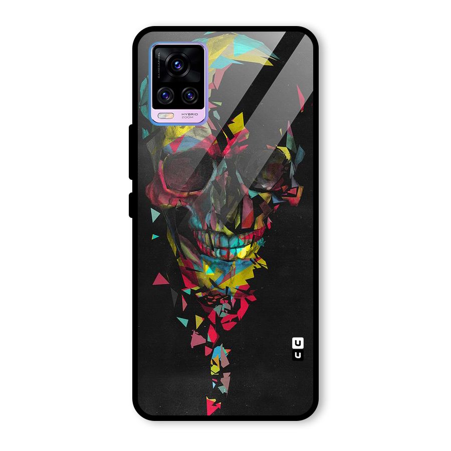 Colored Skull Shred Glass Back Case for Vivo V20 Pro