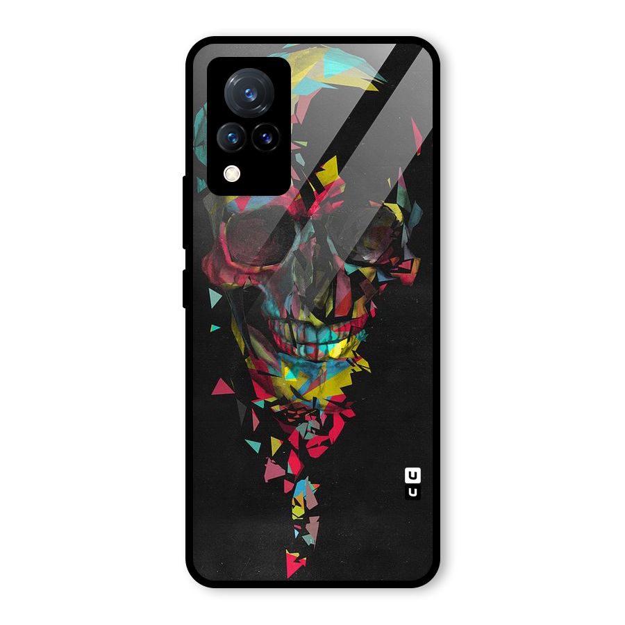 Colored Skull Shred Glass Back Case for Vivo V21 5G