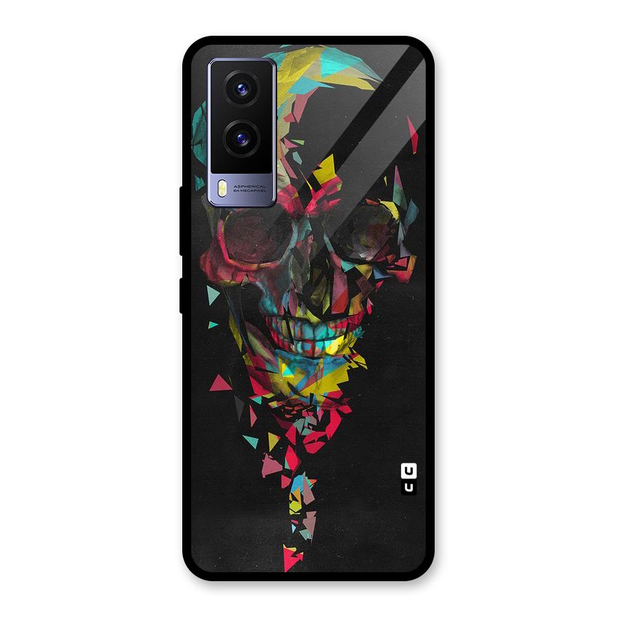 Colored Skull Shred Glass Back Case for Vivo V21e 5G