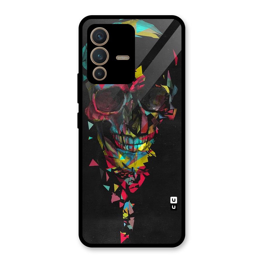 Colored Skull Shred Glass Back Case for Vivo V23 5G