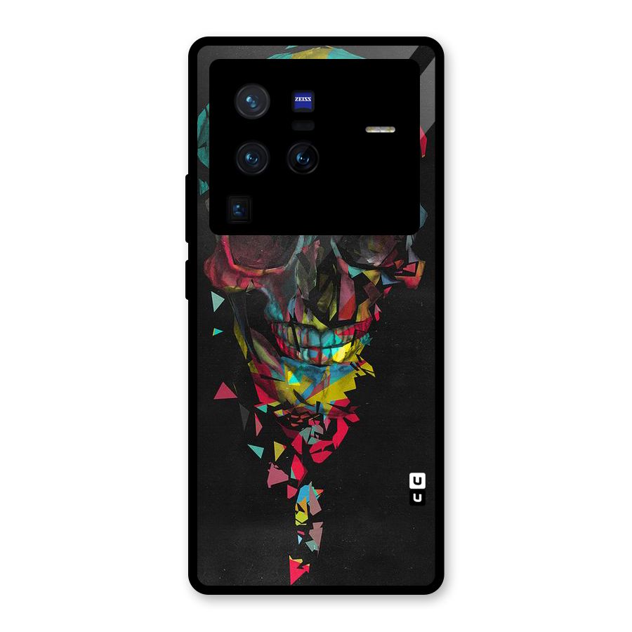 Colored Skull Shred Glass Back Case for Vivo X80 Pro