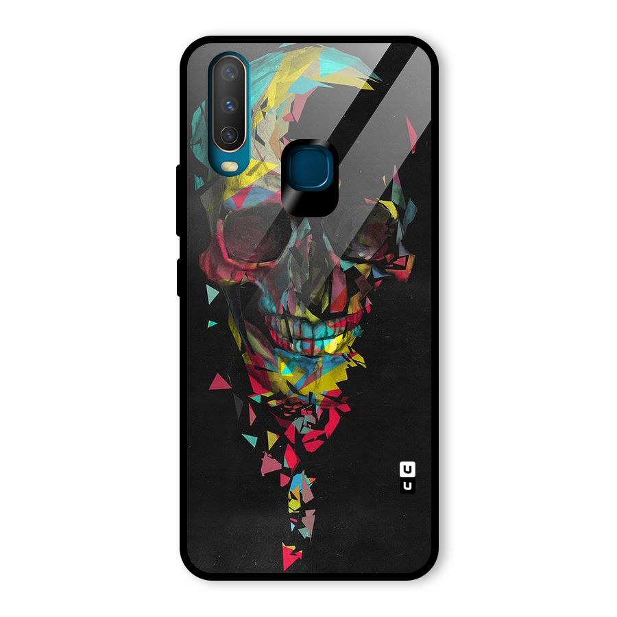 Colored Skull Shred Glass Back Case for Vivo Y15