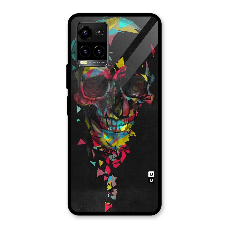 Colored Skull Shred Glass Back Case for Vivo Y21T