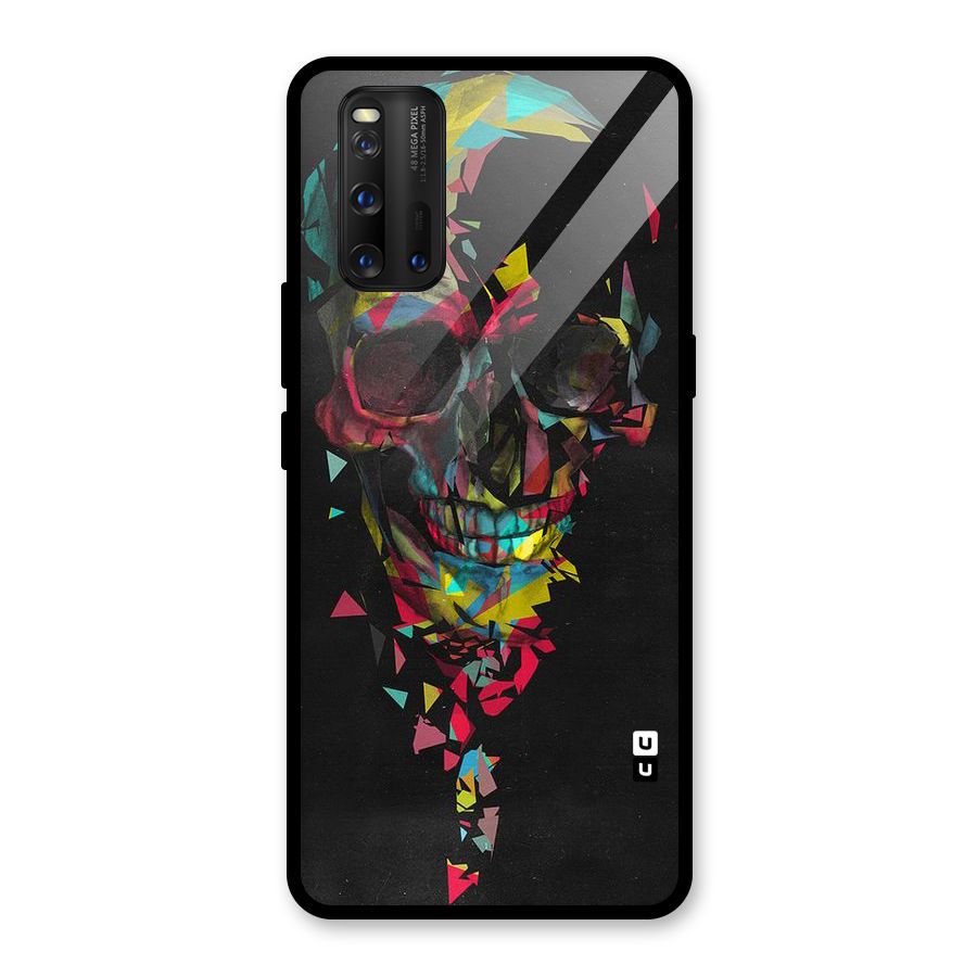 Colored Skull Shred Glass Back Case for Vivo iQOO 3