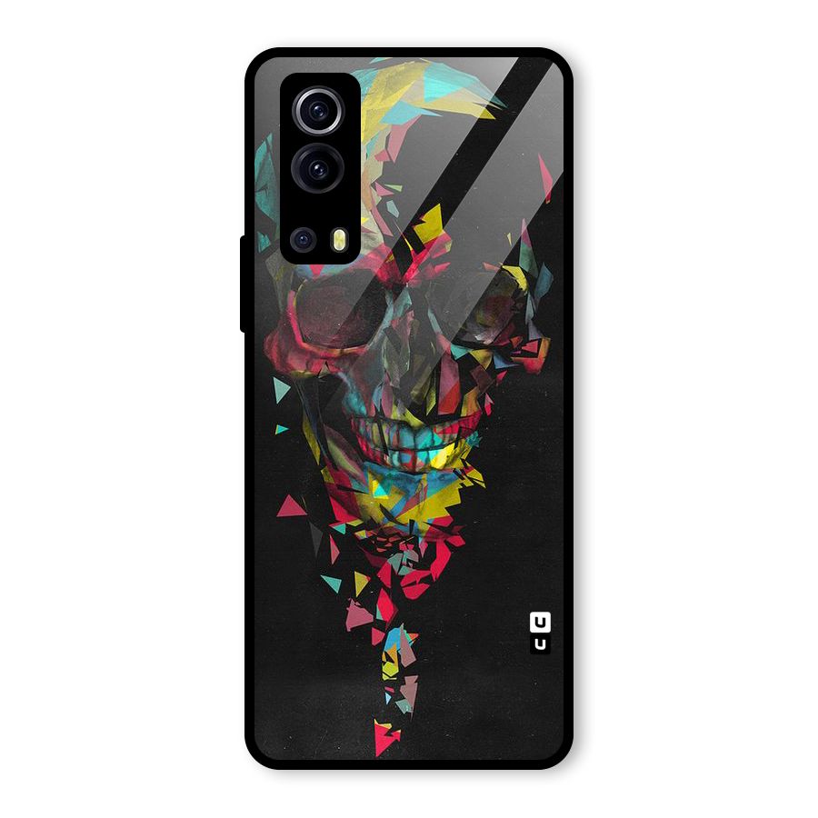 Colored Skull Shred Glass Back Case for Vivo iQOO Z3
