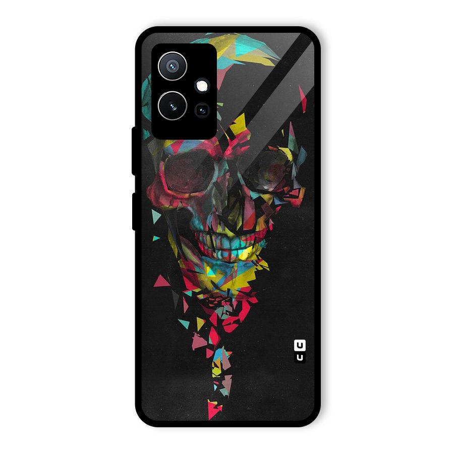 Colored Skull Shred Glass Back Case for Vivo iQOO Z6