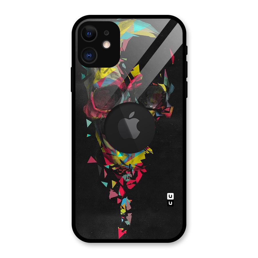 Colored Skull Shred Glass Back Case for iPhone 11 Logo Cut