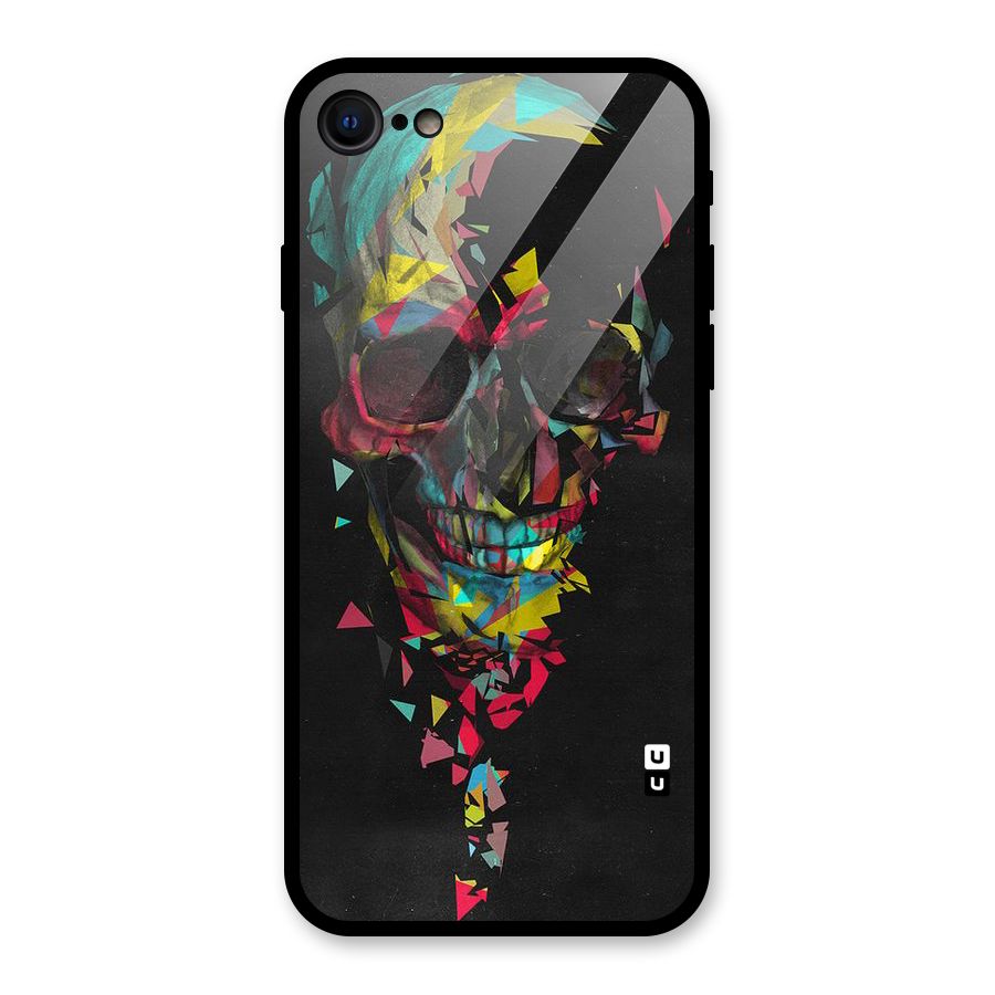 Colored Skull Shred Glass Back Case for iPhone SE 2022