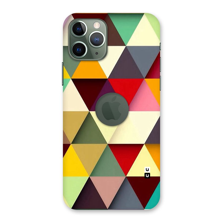 Colored Triangles Back Case for iPhone 11 Pro Logo  Cut