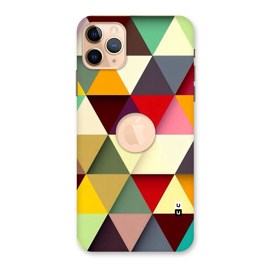 Colored Triangles Back Case for iPhone 11 Pro Max Logo Cut