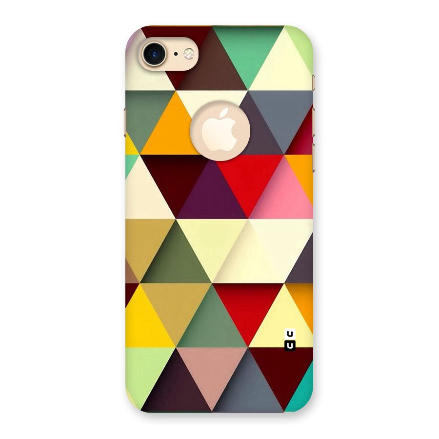Colored Triangles Back Case for iPhone 7 Logo Cut