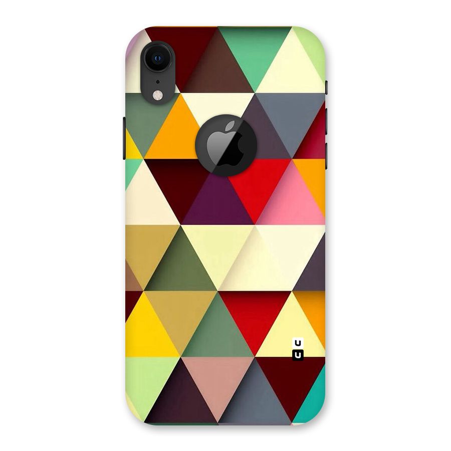 Colored Triangles Back Case for iPhone XR Logo Cut