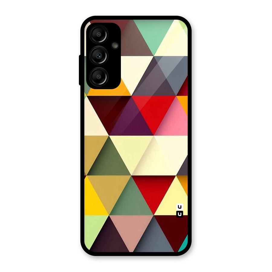 Colored Triangles Glass Back Case for Galaxy A14 5G