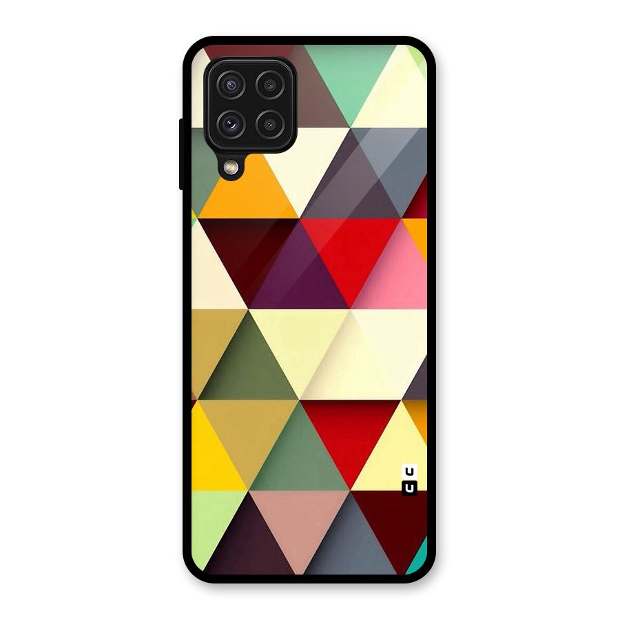 Colored Triangles Glass Back Case for Galaxy A22 4G