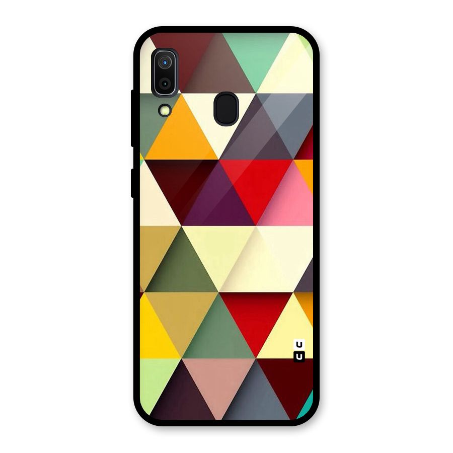 Colored Triangles Glass Back Case for Galaxy A30