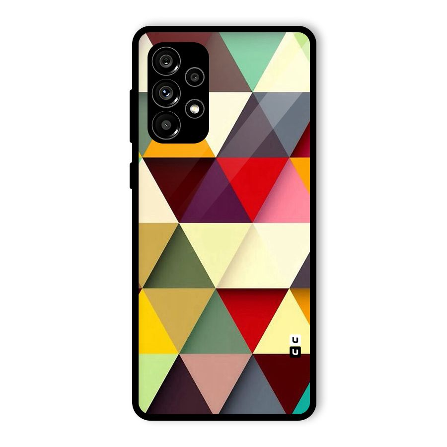Colored Triangles Glass Back Case for Galaxy A73 5G