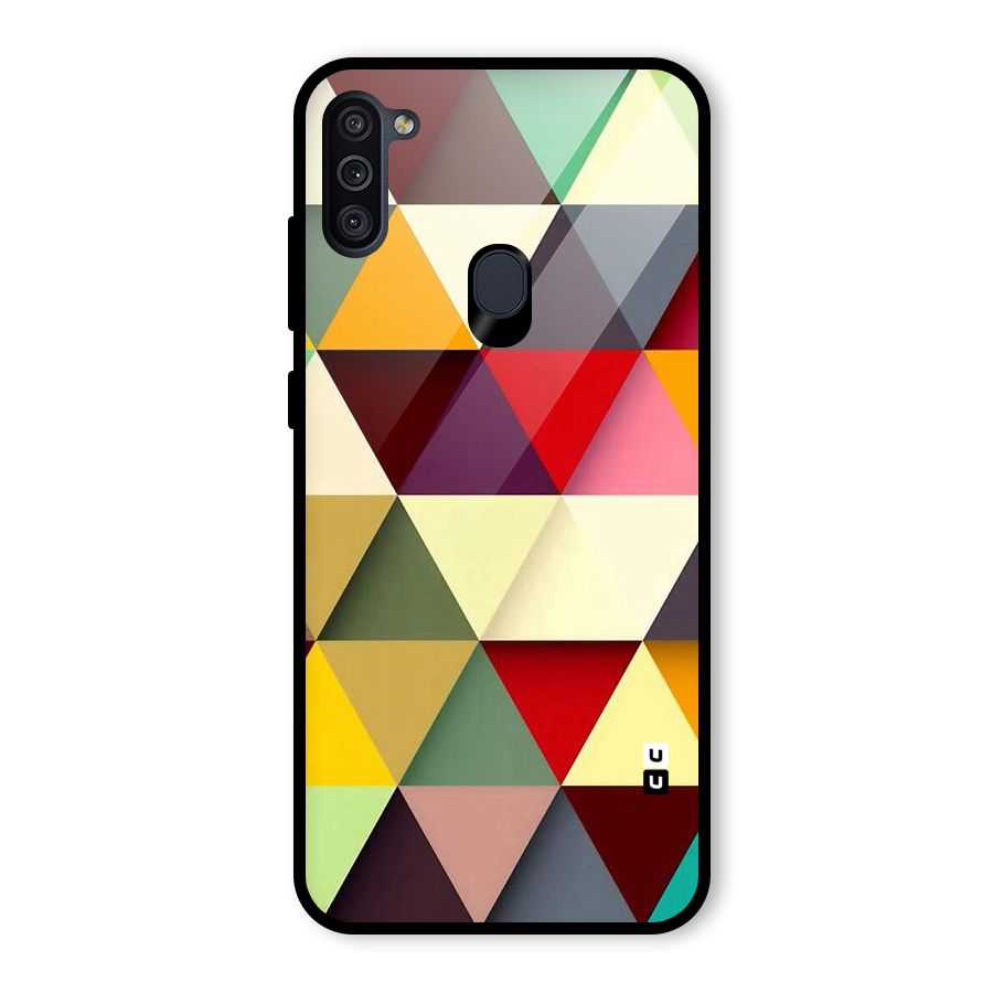 Colored Triangles Glass Back Case for Galaxy M11