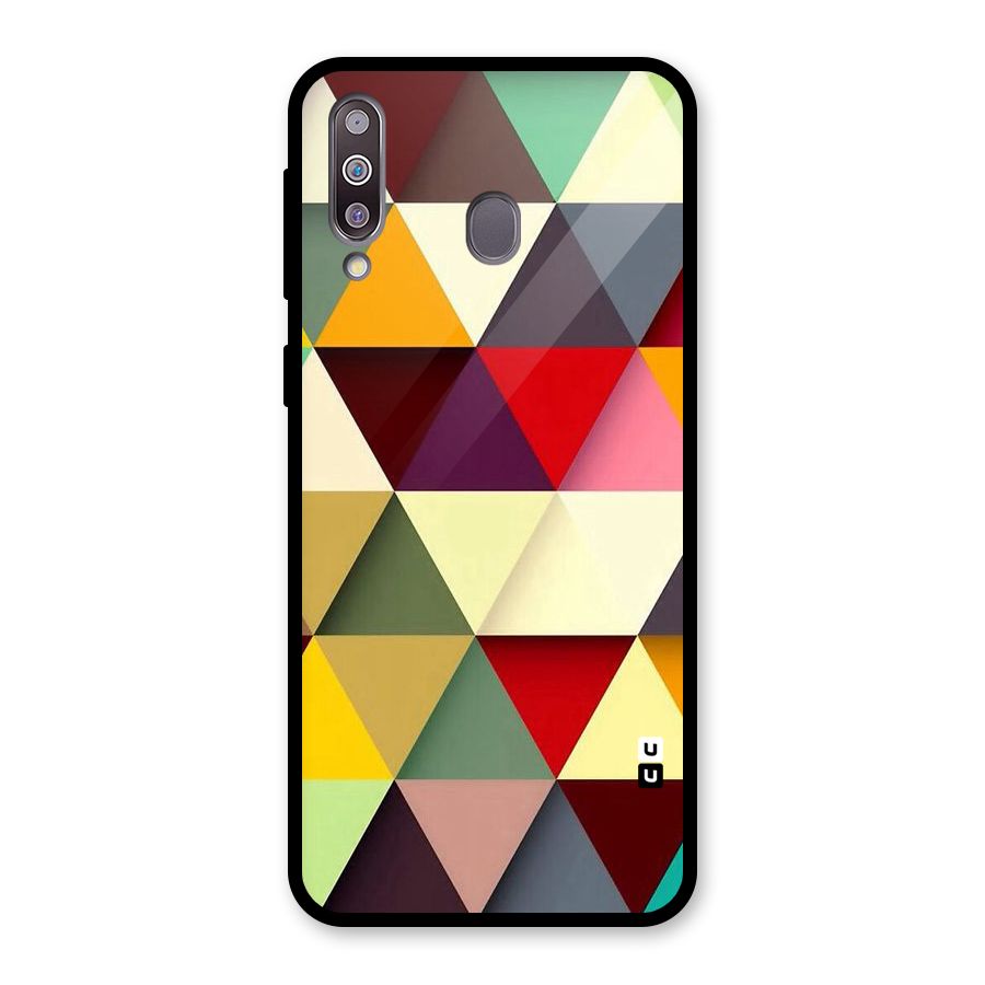 Colored Triangles Glass Back Case for Galaxy M30