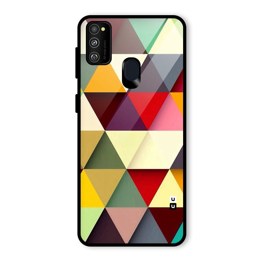 Colored Triangles Glass Back Case for Galaxy M30s