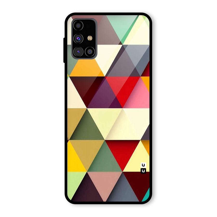 Colored Triangles Glass Back Case for Galaxy M31s