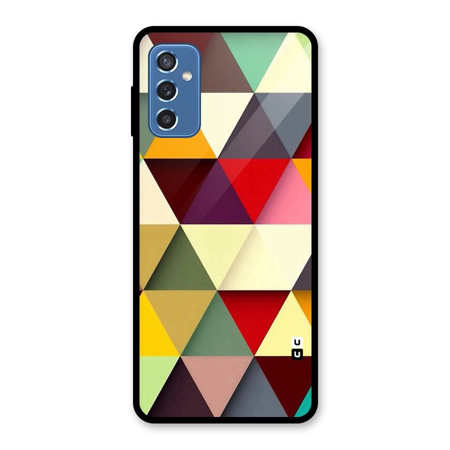 Colored Triangles Glass Back Case for Galaxy M52 5G