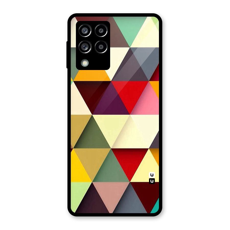 Colored Triangles Glass Back Case for Galaxy M53 5G