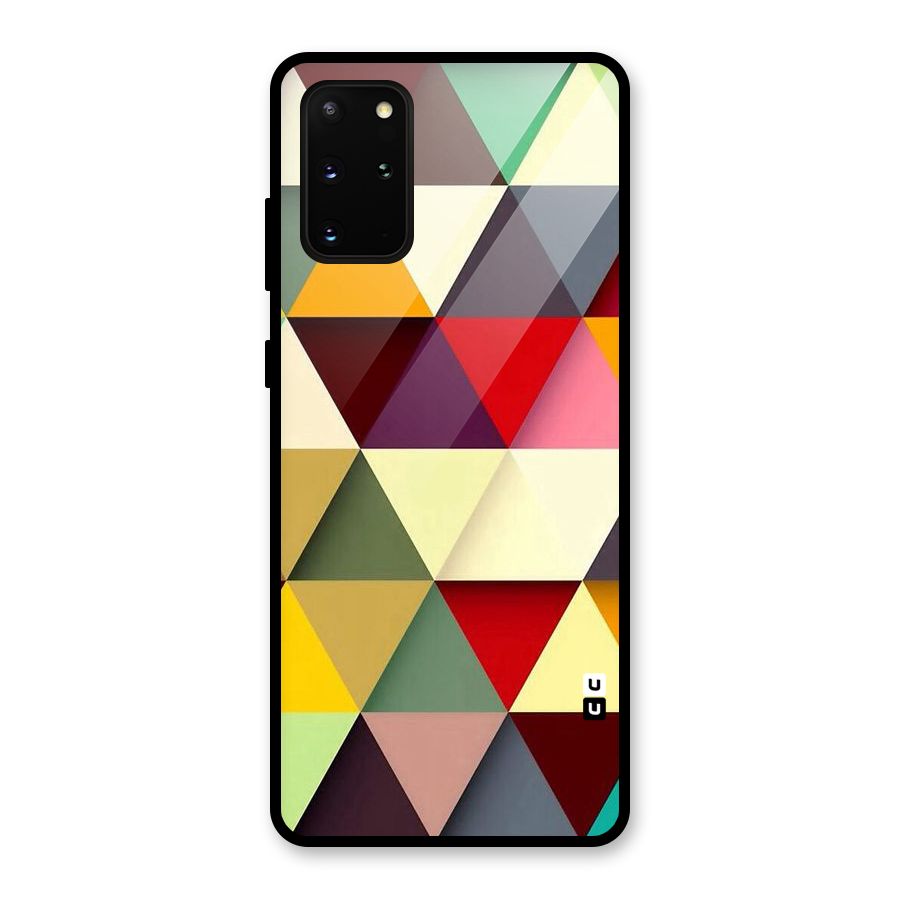 Colored Triangles Glass Back Case for Galaxy S20 Plus