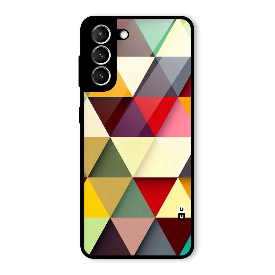 Colored Triangles Glass Back Case for Galaxy S21 5G