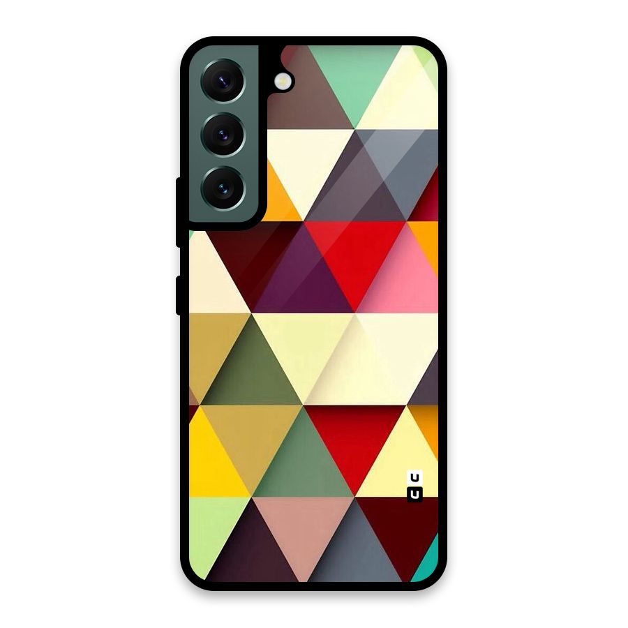 Colored Triangles Glass Back Case for Galaxy S22 5G